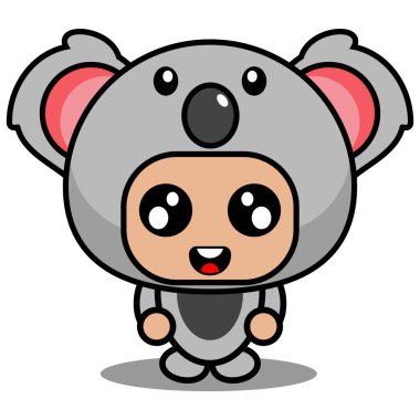 cartoon character vector illustration of cute koala animal mascot costume