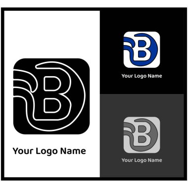 Abstract Monogram B Logo Design for Digital and Technology Brands clipart