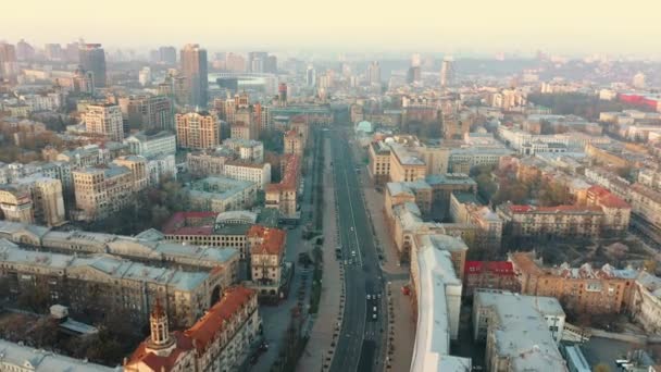 Ukraine Kyiv Khreshchatyk Temmuz 2020 Kuş Bakışı Kyiv Şehrin Ana — Stok video