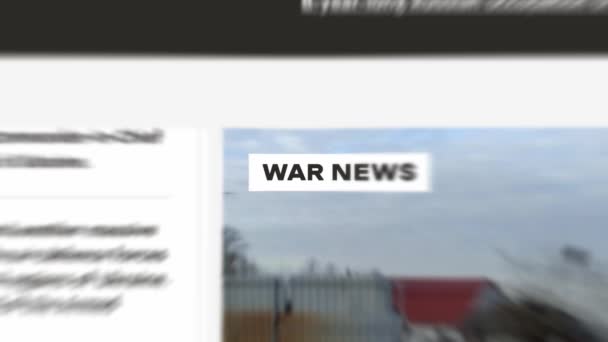 Часто Змінюються Заголовки Про Загрозу Війни Електронних Виданнях Порушення Новин — стокове відео