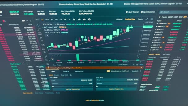 Crypto Currency Stock Market Digital Animation Price Changes Stock Market — Vídeo de stock