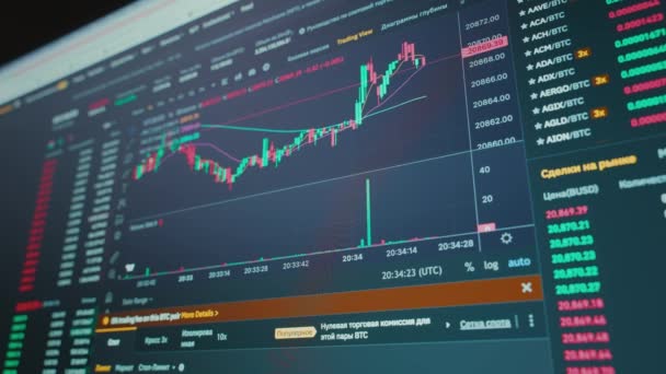 Криптовалютний Фондовий Ринок Цифрова Анімація Змін Цін Фондовому Ринку Вартість — стокове відео