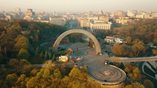 Ukraine Kyiv Липня 2020 Арка Свободи Українського Народу Києві Історичний — стокове відео