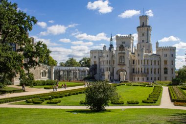 Avrupa 'da, Çek Cumhuriyeti' nde güzel bir kale. Özel bir kaleden yüksek kaliteli fotoğraf.