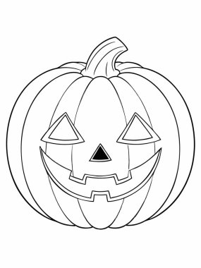 Simple pumpkin design isolated on a white background for kids coloring fun. clipart