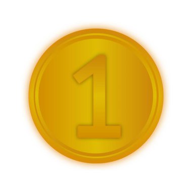 Altın yuvarlak şekil (bir) 1 numara illüstrasyon sanatı