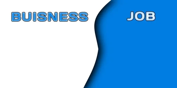 Business Job Text Banner White Blue Colour — Stock Photo, Image