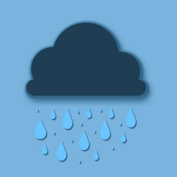 Yağmur Damlası Gökyüzü Mavi Arkaplanı Olan Bir Bulut — Stok fotoğraf