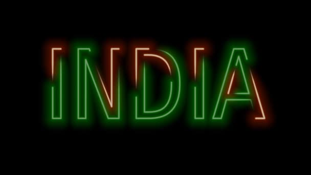 Indien Textorange Und Banner Mit Grünem Farbverlauf — Stockvideo
