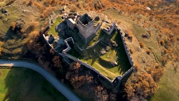 Вертикальный Вид Замок Сен Дени Аоста — стоковое видео