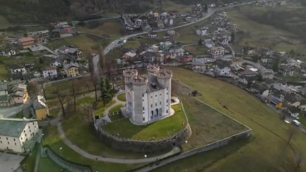 Vista Rolo Castelo Aymavilles Aosta Valley — Vídeo de Stock