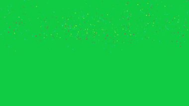 Yeşil ekrana renkli konfeti düşüyor