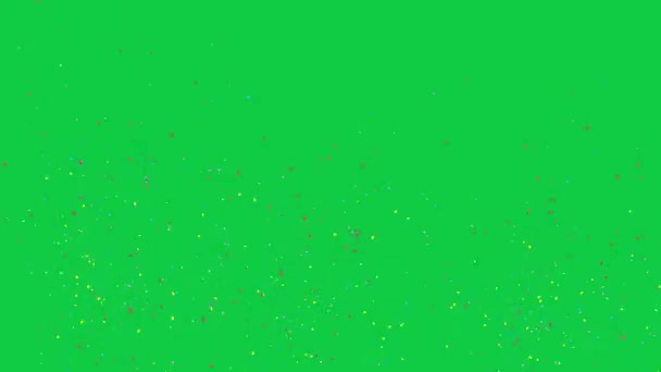 緑の画面上のカラフルなコンフェッティ爆発 — ストック動画