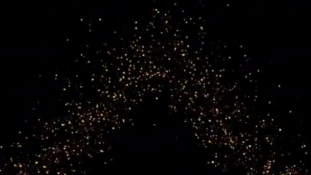 Golden Confetti Party Popper Explosion Alpha Screen — Stok Video