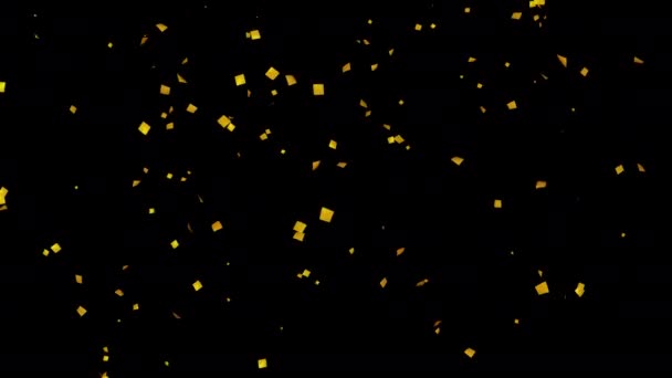 Alfa Düşen Altın Konfeti Nin Boyutlu Animasyonu Güzel Altın Parçacık — Stok video