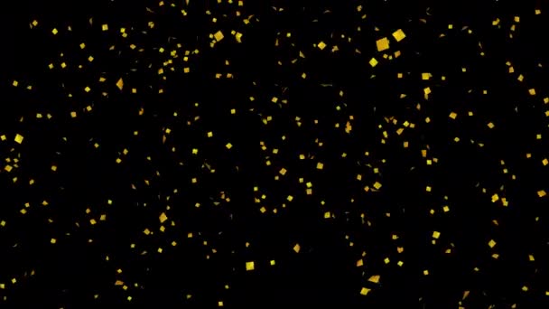 Анимация Падения Золотых Конфетти Красивый Золотой Фон Частицы Идеально Подходит — стоковое видео