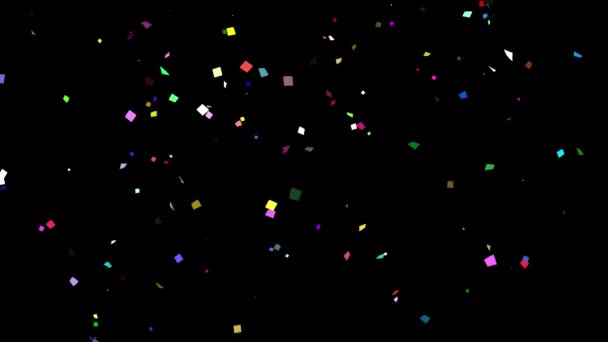 Colorful Confetti Falling Alpha Screen Belo Confete Animado Caindo Sobre — Vídeo de Stock