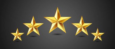 Beş yıldız derecelendirme vektörü simgesi