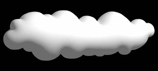 3D cartoon cloud isolated on black background.
