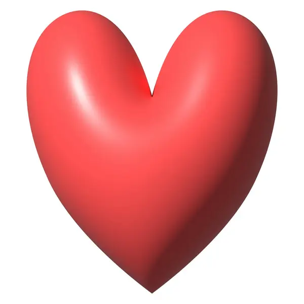 Red Heart Icon White Background — Stock Photo, Image