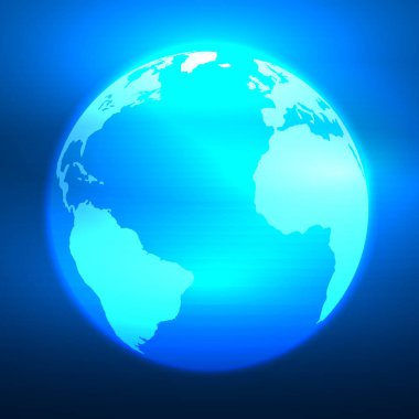 Dünya hologramının vektör çizimi. Google Earth 'ten Dünya Elementleri.