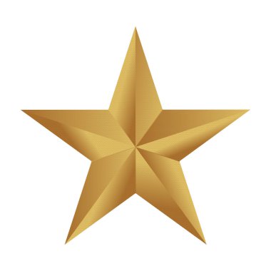 Beyaz arkaplanda izole edilmiş altın yıldız simgesi