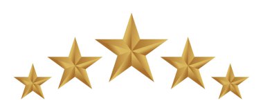 Beş yıldız derecelendirme vektörü simgesi