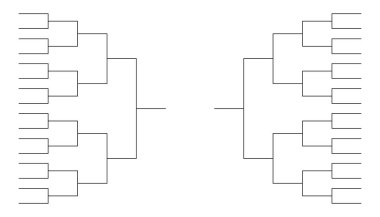 Beyaz arkaplanda spor turnuva parantezi şablonu