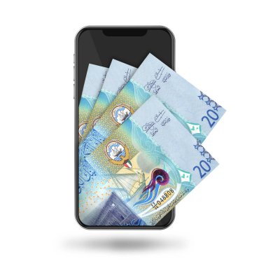 3d Cep telefonundaki Kuveyt dinarı notları