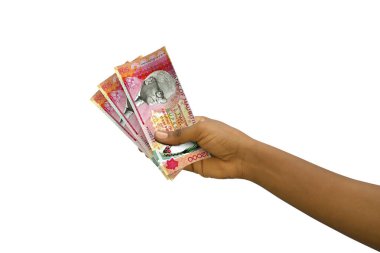 Beyaz arka planda izole edilmiş Mauritian Rupisi 'ne ait 3 boyutlu açık el yazısı.