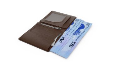 Cüzdanında Nijerya Naira notlarının 3D canlandırması