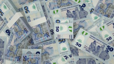 Yüzeye yayılmış Nijerya naira notlarının 3D görüntülenmesi