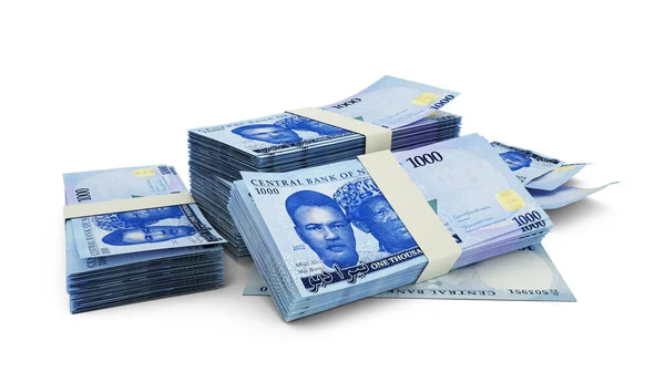 Rendering Stack 1000 Nigeria Naira Notes Bundles Nigerian Currency Notes Foto Stock Royalty Free