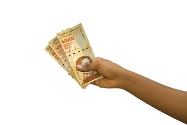 Beyaz arkaplanda izole edilmiş 3D Venezuela bolivar banknotları.