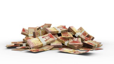 3D Yığın 20.000 3D Yığın 20.000 Venezuela Bolvares beyaz arka planda izole notlar