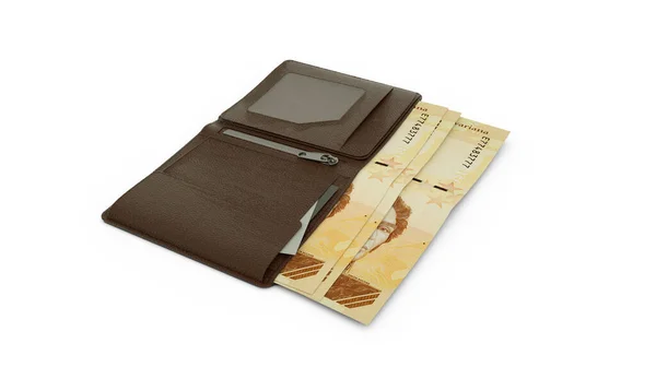 stock image 3D rendering of Venezuelan bolivar notes in wallet