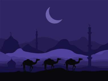 Kurban Bayramı arka plan duvar kağıdı vektörü poster Arap dini bayramı soyut geleneksel