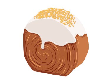 Crombolonili pastane çizgi filmi vektör viral yemek kruvasan ev yapımı kek ekmeği atıştırmalığı.