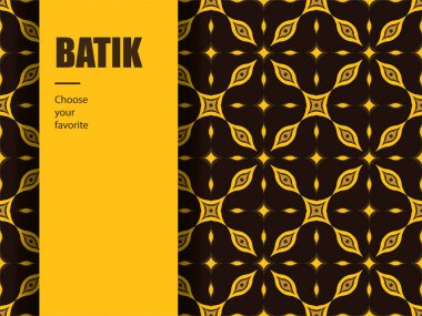 Etnik batik vektör Endonezya desenli dikişsiz klasik tekstil düz kültür sanatı