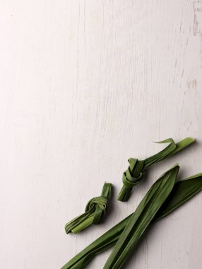 Ice cincau pandan yaprağı Endonezya 'nın geleneksel içecek malzemesi Asya tatlısı gula jawa yağ