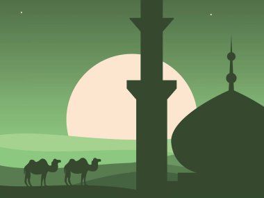 Kurban Bayramı arka plan duvar kağıdı vektörü poster Arap dini bayramı soyut geleneksel