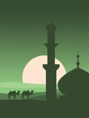 Kurban Bayramı arka plan duvar kağıdı vektörü poster Arap dini bayramı soyut geleneksel