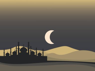 Kurban Bayramı arka plan duvar kağıdı vektörü poster Arap dini bayramı soyut geleneksel