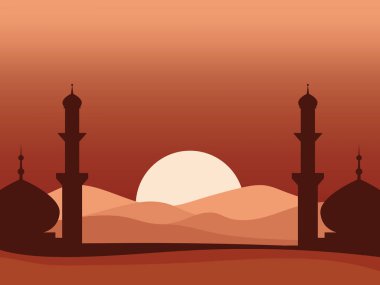 Kurban Bayramı arka plan duvar kağıdı vektörü poster Arap dini bayramı soyut geleneksel