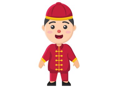 Çin Cheongsam Asia, karakter bayramını kutluyor Çinli erkek kadın kostümü, yeni yıl kırmızı ay.