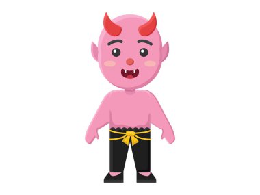 Şeytan çizgi film karakteri ikonu kötü cadılar bayramı kornası şirin korku sanatı klasik moda yağı çizimi