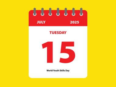 Dünya Gençlik Yetenekleri Günü etkinliği Temmuz öğrenci öğrenme ikonu modern beceri kampanyası küresel eğitim işareti