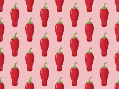 Kırmızı biber desenli dikişsiz çizgi film ikonu alevi tatlı sıcak arka plan baharatlı Meksika Asya işi
