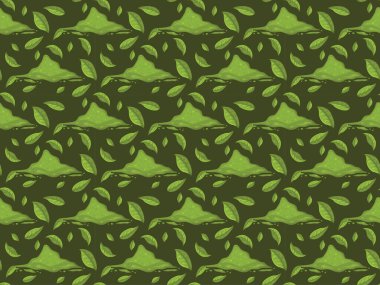 Matcha, toz yeşil çay, Japon yaprağı tozu, bitki tozu, geleneksel çizgi film ikonu.