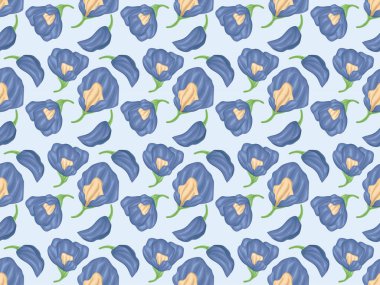 Kelebek mavisi çay bitkisel çiçek menekşe mor çiçek tropikal element sanat